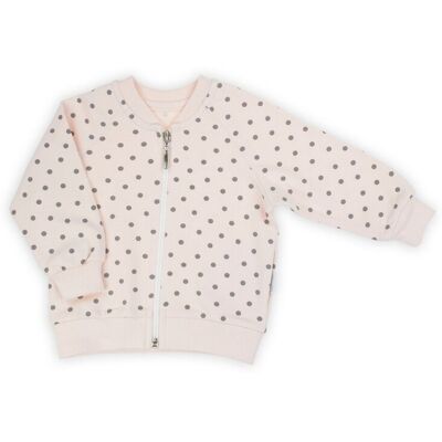 Dziewczęca bluza dresowa bomberka groszki łososiowa Nicol,r.92 Dziewczęca bluza dresowa bomberka groszki łososiowa Nicol,r.92
