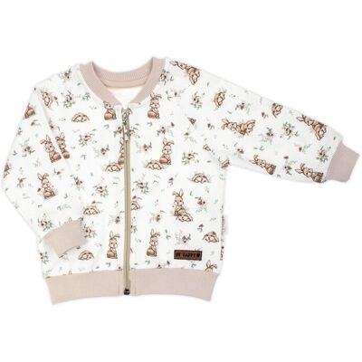 Dziewczęca bluza dresowa bomberka w zajączki kremowa Nicol,r.146 Dziewczęca bluza dresowa bomberka w zajączki kremowa Nicol,r.146