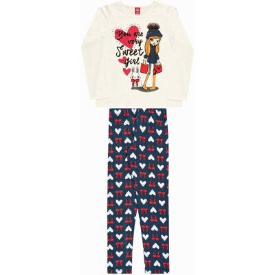 Dziewczęcy komplet bluzka + legginsy niebieski Bee Loop r.104 Dziewczęcy komplet bluzka + legginsy niebieski Bee Loop r.104