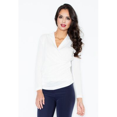 FIGL Ecru sweter kopertowy damski - M247 rozmiar XL FIGL Ecru sweter kopertowy damski - M247 rozmiar XL