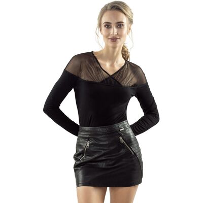 Eldar Bluza Karola z kopertowym dekoltem czarna L Eldar Bluza Karola z kopertowym dekoltem czarna L