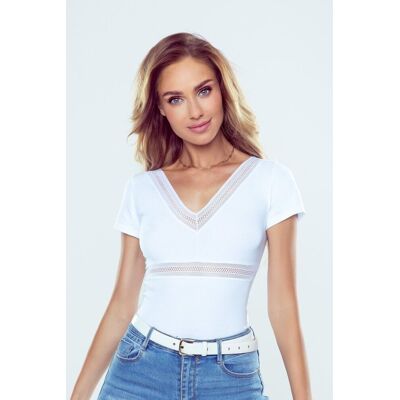 Eldar Linda Bluzka Krótki Rękaw V Dekolt Biała Xl Eldar Linda Bluzka Krótki Rękaw V Dekolt Biała Xl