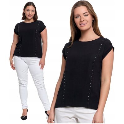 Elegancka Bluzka Damska z Dekoracyjnymi Dżetami Modna Koszulka MORAJ M Elegancka Bluzka Damska z Dekoracyjnymi Dżetami Modna Koszulka MORAJ M