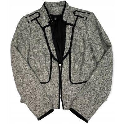 inna (Inny) Elegancka marynarka żakiet damski WHITE BLACK M inna (Inny) Elegancka marynarka żakiet damski WHITE BLACK M