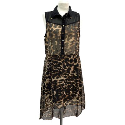 inna (Inny) Elegancka panterkowa sukienka STREETWEAR L inna (Inny) Elegancka panterkowa sukienka STREETWEAR L