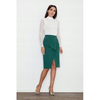 FIGL Elegancka SPÓDNICA o asymetrycznym kroju zielona L FIGL Elegancka SPÓDNICA o asymetrycznym kroju zielona L