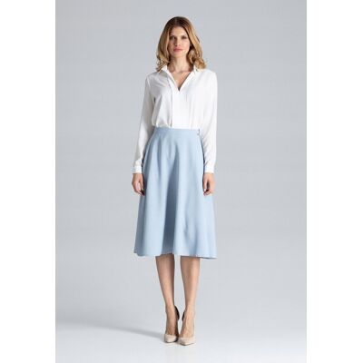 FIGL Elegancka SPÓDNICA rozkloszowana KRYTY ZAMEK niebieska XL FIGL Elegancka SPÓDNICA rozkloszowana KRYTY ZAMEK niebieska XL