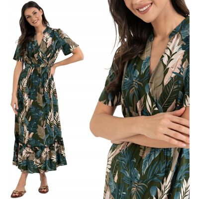 ELEGANCKA SUKIENKA DAMSKA MAXI 100% WISKOZA KOPERTOWA GÓRA MORAJ XXL PATT 1 ELEGANCKA SUKIENKA DAMSKA MAXI 100% WISKOZA KOPERTOWA GÓRA MORAJ XXL PATT 1