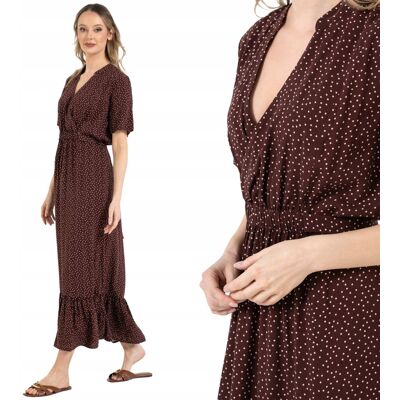 ELEGANCKA SUKIENKA DAMSKA MAXI 100% WISKOZA KOPERTOWA GÓRA MORAJ XXL PATT 2 ELEGANCKA SUKIENKA DAMSKA MAXI 100% WISKOZA KOPERTOWA GÓRA MORAJ XXL PATT 2
