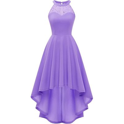 Inny producent Elegancka Sukienka Koktajlowa Wieczorowa Koronkowa High-Low Fioletowa L Inny producent Elegancka Sukienka Koktajlowa Wieczorowa Koronkowa High-Low Fioletowa L