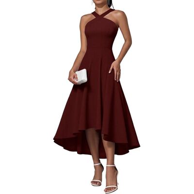 Inny producent Elegancka Sukienka Koktajlowa Wieczorowa Vintage Rozkloszowana Bordowa M Inny producent Elegancka Sukienka Koktajlowa Wieczorowa Vintage Rozkloszowana Bordowa M