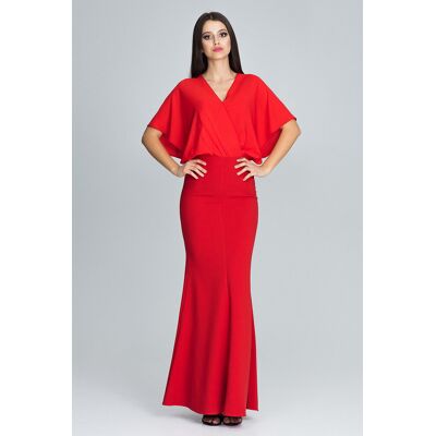 FIGL Elegancka SUKIENKA maxi luźna góra dopasowany dół Czerwona M FIGL Elegancka SUKIENKA maxi luźna góra dopasowany dół Czerwona M