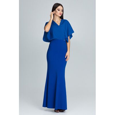 FIGL Elegancka SUKIENKA maxi luźna góra dopasowany dół Niebieska M FIGL Elegancka SUKIENKA maxi luźna góra dopasowany dół Niebieska M