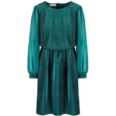Agrafka Elegancka sukienka trapezowa z brokatem i tiulem ELECTRA-40 Agrafka Elegancka sukienka trapezowa z brokatem i tiulem ELECTRA-40