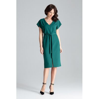 FIGL Elegancka sukienka z rękawem kimono - zielona - rozmiar S FIGL Elegancka sukienka z rękawem kimono - zielona - rozmiar S