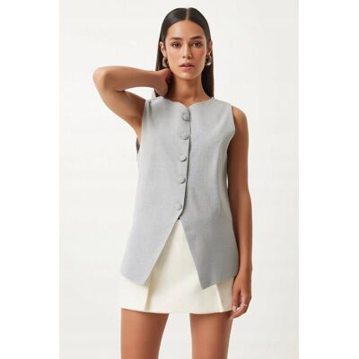 Inny producent ELEGANCKA SZARA KAMIZELKA DAMSKA Z GUZIKAMI BEZ KAPTURA 38 5GA* Inny producent ELEGANCKA SZARA KAMIZELKA DAMSKA Z GUZIKAMI BEZ KAPTURA 38 5GA*
