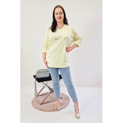 Nelino Elegancka Tunika Oversize Żółta UNI Nelino Elegancka Tunika Oversize Żółta UNI