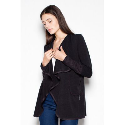 FIGL Elegancki Sweter kardigan VT036 Czarny S FIGL Elegancki Sweter kardigan VT036 Czarny S