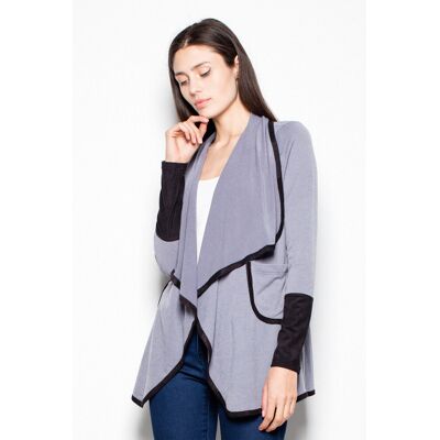 FIGL Elegancki Sweter kardigan VT036 Szary XL FIGL Elegancki Sweter kardigan VT036 Szary XL