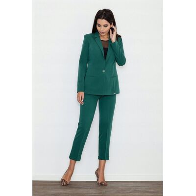 FIGL ELEGANCKIE spodnie damskie CYGARETKI W KANT PROSTE NOGAWKI zielone M FIGL ELEGANCKIE spodnie damskie CYGARETKI W KANT PROSTE NOGAWKI zielone M