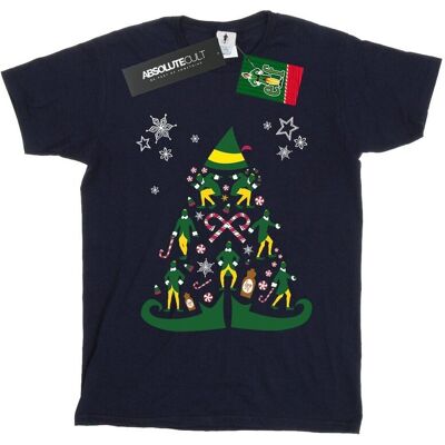 Elf Damska Bawełniana Koszulka Boyfriend Z Choinką Bożonarodzeniową (3XL / Granatowy) Elf Damska Bawełniana Koszulka Boyfriend Z Choinką Bożonarodzeniową (3XL / Granatowy)