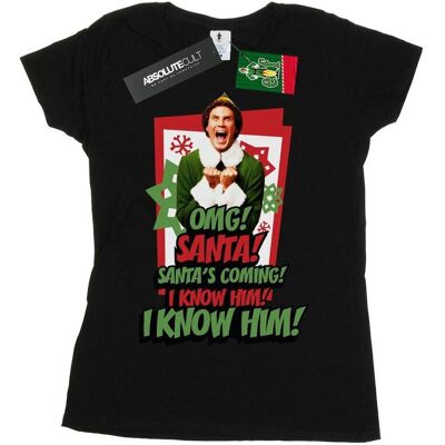 Elf Damska Bawełniana Koszulka OMG Santa (XL 8,5-9 / Czarny) Elf Damska Bawełniana Koszulka OMG Santa (XL 8,5-9 / Czarny)