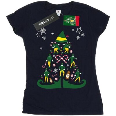 Elf Damska Bawełniana Koszulka Z Choinką (XL 8,5-9 / Granatowy) Elf Damska Bawełniana Koszulka Z Choinką (XL 8,5-9 / Granatowy)