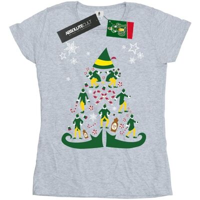 Elf Damska Bawełniana Koszulka Z Choinką (XL 8,5-9 / Jasnoszary) Elf Damska Bawełniana Koszulka Z Choinką (XL 8,5-9 / Jasnoszary)