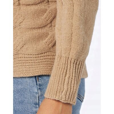 Inny producent Faina Beżowy Sweter Damski Z Warkoczowym Wzorem M/L 2Ab Inny producent Faina Beżowy Sweter Damski Z Warkoczowym Wzorem M/L 2Ab