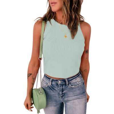brak danych Feziakuk Damski top Crop Top, seksowny, bez rękawów, prążkowany L brak danych Feziakuk Damski top Crop Top, seksowny, bez rękawów, prążkowany L