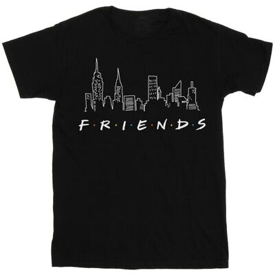 Friends Damska Bawełniana Koszulka Boyfriend Z Logo Skyline (XXXXS / Czarny) Friends Damska Bawełniana Koszulka Boyfriend Z Logo Skyline (XXXXS / Czarny)