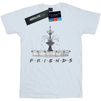 Friends Damska Bawełniana Koszulka Typu Boyfriend Ze Szkicem Fontanny (S (52-55 Cm) / Ciepły Biały) Friends Damska Bawełniana Koszulka Typu Boyfriend Ze Szkicem Fontanny (S (52-55 Cm) / Ciepły Biały)