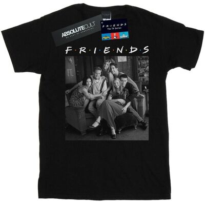 Friends Damska / Damska Czarno-biała Bawełniana Koszulka Boyfriend Ze Zdjęciem (XXL (193cm) / Czarny) Friends Damska / Damska Czarno-biała Bawełniana Koszulka Boyfriend Ze Zdjęciem (XXL (193cm) / Czarny)