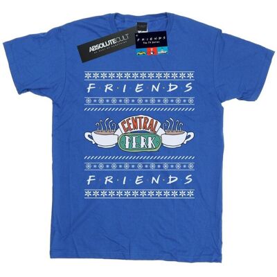 Friends Koszulka Damska / Damska Fair Isle Central Perk Cotton Boyfriend T-Shirt (M / Lazurowy) Friends Koszulka Damska / Damska Fair Isle Central Perk Cotton Boyfriend T-Shirt (M / Lazurowy)