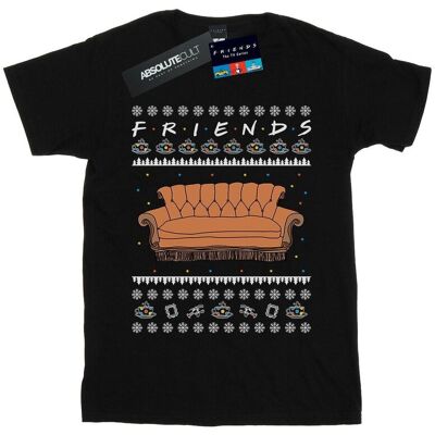 Friends Koszulka Damska / Damska Fair Isle Couch Cotton Boyfriend T-Shirt (3XL / Czarny) Friends Koszulka Damska / Damska Fair Isle Couch Cotton Boyfriend T-Shirt (3XL / Czarny)