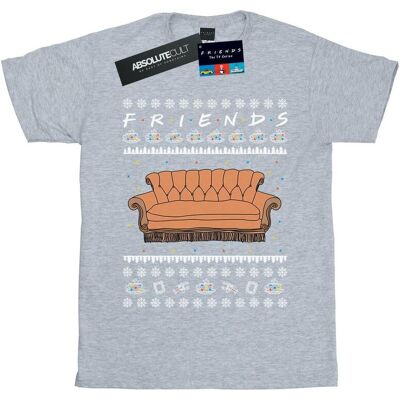 Friends Koszulka Damska / Damska Fair Isle Couch Cotton Boyfriend T-Shirt (S (52-55 Cm) / Jasnoszary) Friends Koszulka Damska / Damska Fair Isle Couch Cotton Boyfriend T-Shirt (S (52-55 Cm) / Jasnoszary)