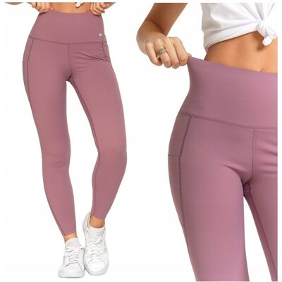 Gładkie Legginsy Damskie Sportowe Kieszenie Wysoki Stan Kryjące MORAJ M Gładkie Legginsy Damskie Sportowe Kieszenie Wysoki Stan Kryjące MORAJ M