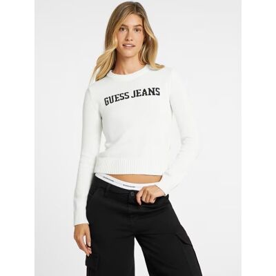 Guess Jeans Sweter Damskie Biały W4BR10Z3HM1 Guess Jeans Sweter Damskie Biały W4BR10Z3HM1