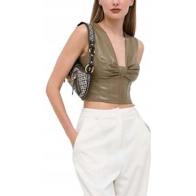 Inny producent GUESS KHAKI TOP SKÓROPODOBNY Z DEKOLTEM I MARSZCZENIEM XS GGA Inny producent GUESS KHAKI TOP SKÓROPODOBNY Z DEKOLTEM I MARSZCZENIEM XS GGA