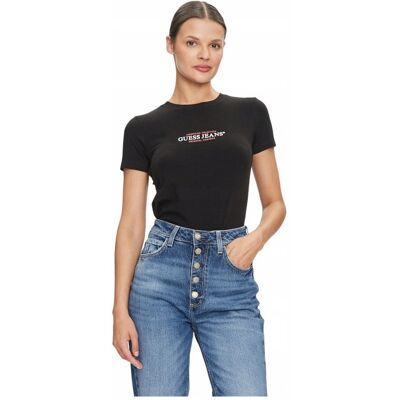 Guess Koszulka Damska T-Shirt Gj Ss Cn Slim American Czarna R.L Guess Koszulka Damska T-Shirt Gj Ss Cn Slim American Czarna R.L