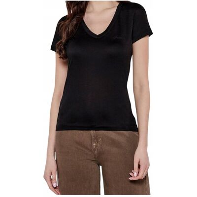 Guess KOSZULKA DAMSKA T-SHIRT VN SS LIGHT BASIC TEE CZARNA r.S Guess KOSZULKA DAMSKA T-SHIRT VN SS LIGHT BASIC TEE CZARNA r.S