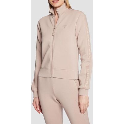 Guess Różowa bluza rozpinana damska z lampasami New Allie Scuba S Guess Różowa bluza rozpinana damska z lampasami New Allie Scuba S