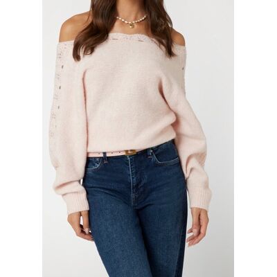 Inny producent GUESS RÓŻOWY SWETER DAMSKI Z AŻUROWYM RĘKAWEM I DEKOLTEM HISZPANKA L GŁA Inny producent GUESS RÓŻOWY SWETER DAMSKI Z AŻUROWYM RĘKAWEM I DEKOLTEM HISZPANKA L GŁA
