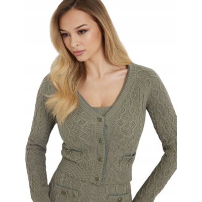 Guess Sweter Damski Gładki Warkoczowy Klasyczny Długi Rękaw S Gna Guess Sweter Damski Gładki Warkoczowy Klasyczny Długi Rękaw S Gna
