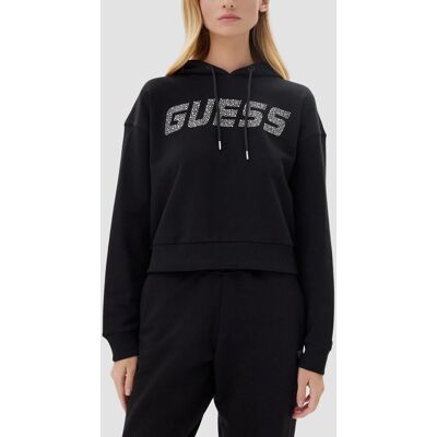 Guess Сzarna bluza z kapturem damska z cyrkoniami Primula L Guess Сzarna bluza z kapturem damska z cyrkoniami Primula L