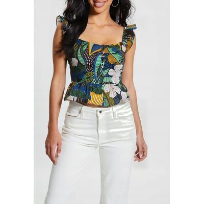 Inny producent GUESS TOP Z LENEM WIELKOKOLOROWY PRINT ROŚLINNY KLASYKA L GGA Inny producent GUESS TOP Z LENEM WIELKOKOLOROWY PRINT ROŚLINNY KLASYKA L GGA