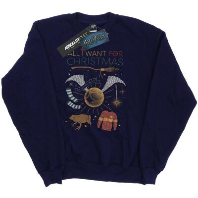 Harry Potter Bluza Damska All I Want For (XXL (193cm) / Granatowy) Harry Potter Bluza Damska All I Want For (XXL (193cm) / Granatowy)