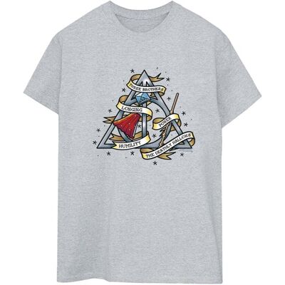 Harry Potter Damska Bawełniana Koszulka Boyfriend Z Serii Insygnia Śmierci (S (52-55 Cm) / Jasnoszary) Harry Potter Damska Bawełniana Koszulka Boyfriend Z Serii Insygnia Śmierci (S (52-55 Cm) / Jasnoszary)