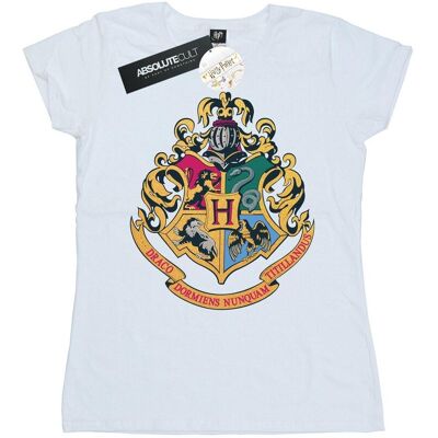 Harry Potter Damska Bawełniana Koszulka Z Herbem Hogwartu W Kolorze Złotego Atramentu (L / Ciepły Biały) Harry Potter Damska Bawełniana Koszulka Z Herbem Hogwartu W Kolorze Złotego Atramentu (L / Ciepły Biały)