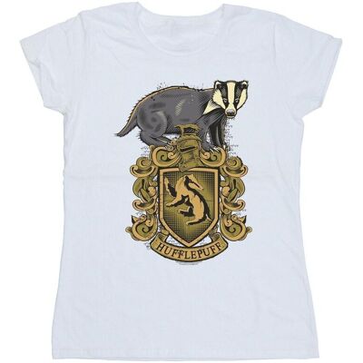 Harry Potter Damska Bawełniana Koszulka Z Herbem Hufflepuffu (XL 8,5-9 / Ciepły Biały) Harry Potter Damska Bawełniana Koszulka Z Herbem Hufflepuffu (XL 8,5-9 / Ciepły Biały)